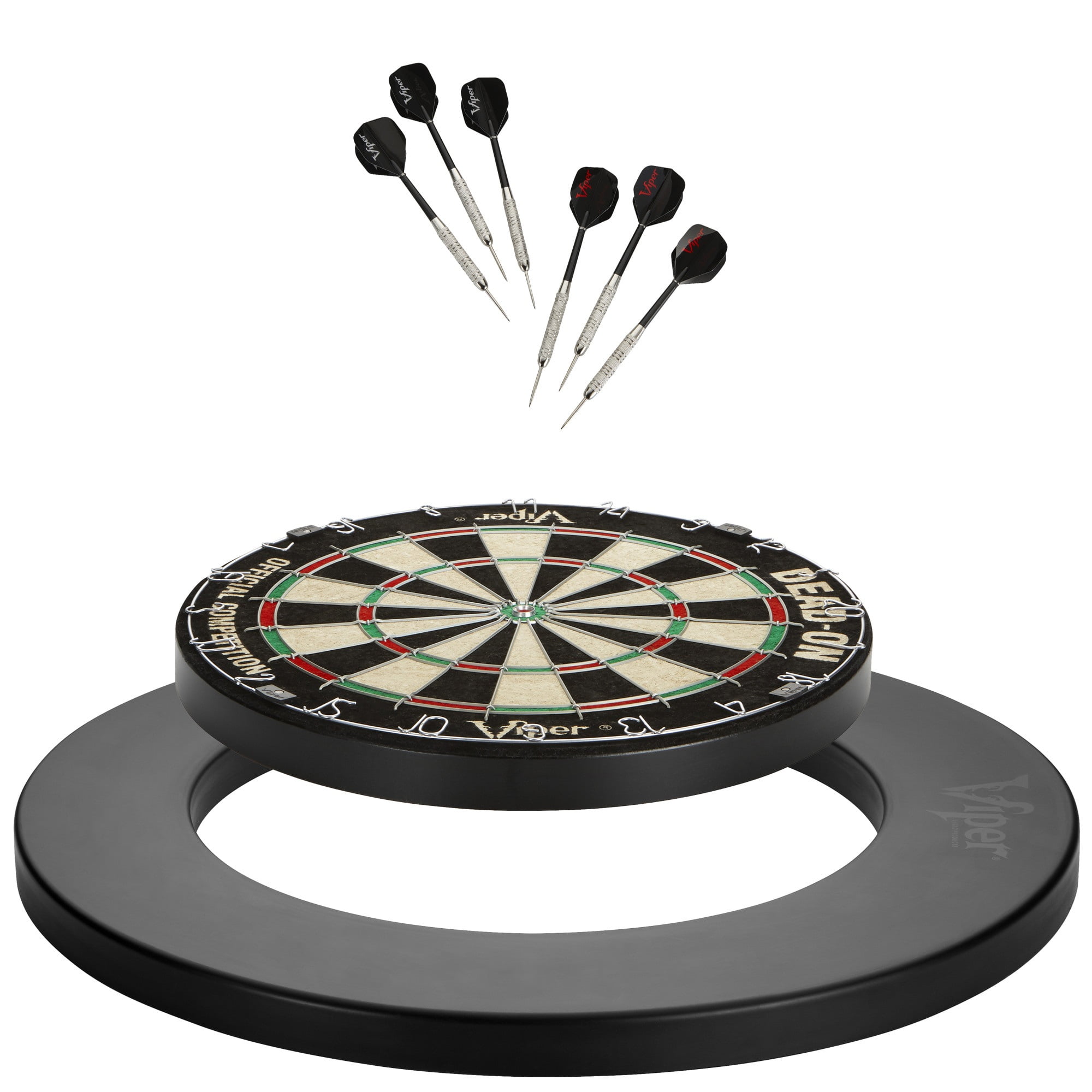 Viper Dead On Sisal Dartboard, Two Sets Starter Darts, Viper Guardian Black