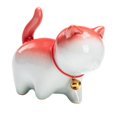 thumbnail image 1 of Encantadoras figuritas de cerámica para s, mesa de té en miniatura, adornos para mascotas, estatua de gato pequeño para armarios, colección de blanco rojo Soledad Escultura de gatito, 1 of 4