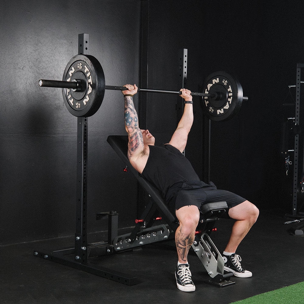 Titan Fitness T-3 Series 73.5" Squat Stand, 1,000 LB Capacity, Short Squat Rack for Home Gym