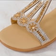 thumbnail image 6 of Ndbuld Womens Slides Sandals Soft Thick Sole Non-Slip Pillow Sandals House Slides for Women Ladies Slope Heel Sandals Summer Fish Mouth Elastic Sleeve Bohemian Rhinestone Beach Shoes Women Gold, 6 of 6