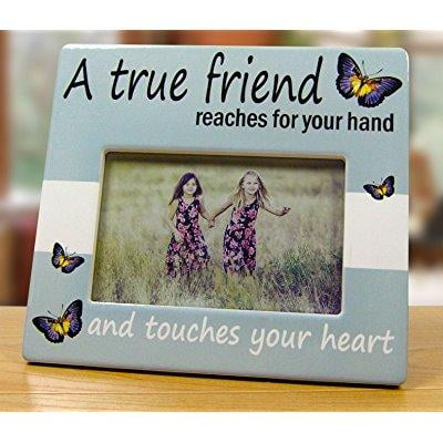 friends picture frame - a true friend reaches for your hand and touches your heart - best friends (Cute Gifts For Your Best Friend)