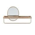 thumbnail image 3 of Linon Lila Center Mirror Wood and Metal Wall Shelf in Gold, 3 of 13