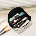 thumbnail image 2 of FORMRS Makeup Bag Travel Cosmetic Organizer for Women Fold Flat Zipper Pouch with Handle, Red Flower, 2 of 8