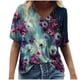 thumbnail image 2 of ICHUANYI Clearance Women's Fashion Casual Plus Size Scenic Flowers Printing Round Neck T-Shirt Tops(Purple, XXL) ICHUANYI WER2023080706045, 2 of 3