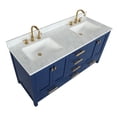 thumbnail image 2 of Maklaine 60" Solid Wood/Marble Counter Top Double Vanity in Blue, 2 of 8