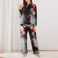 thumbnail image 2 of Lsque Shadows Behind Pattern Long Sleeve Pajama Set for Women - Soft 2-Piece Sleepwear and Loungewear Set with Pockets, Comfy Nightwear-X-Large, 2 of 7