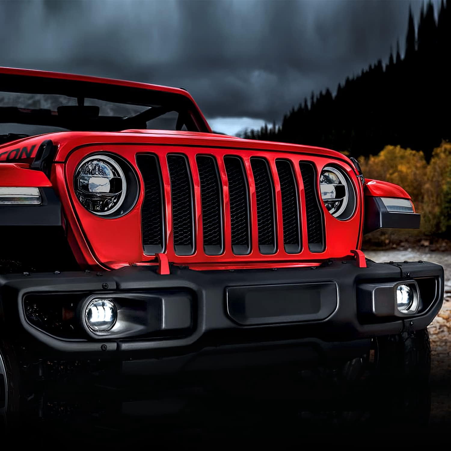 Nilight 4inch Led Fog Light Assembly Compatible with 2007 2008 2009 2010 2011 2012 2013 2014 2015 2016 2017 2018 Jeep Wrangler JK Unlimited JKU w/Conversion Cable Clear Fog Lamps