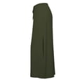 thumbnail image 4 of Wxolcjlv Womens Solid Side Slit Maxi Skirt Drawstring Waist Casual Travel Long Skirts, 4 of 6