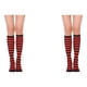 thumbnail image 2 of Minnieouse Calcetines hasta el muslo a rayas Botas de calcetín de estilo simple JK Legwarmers Día de San Valentín para diario Fiesta de Halloween 2piezas franja negra roja Minnieouse CBP334146, 2 of 5