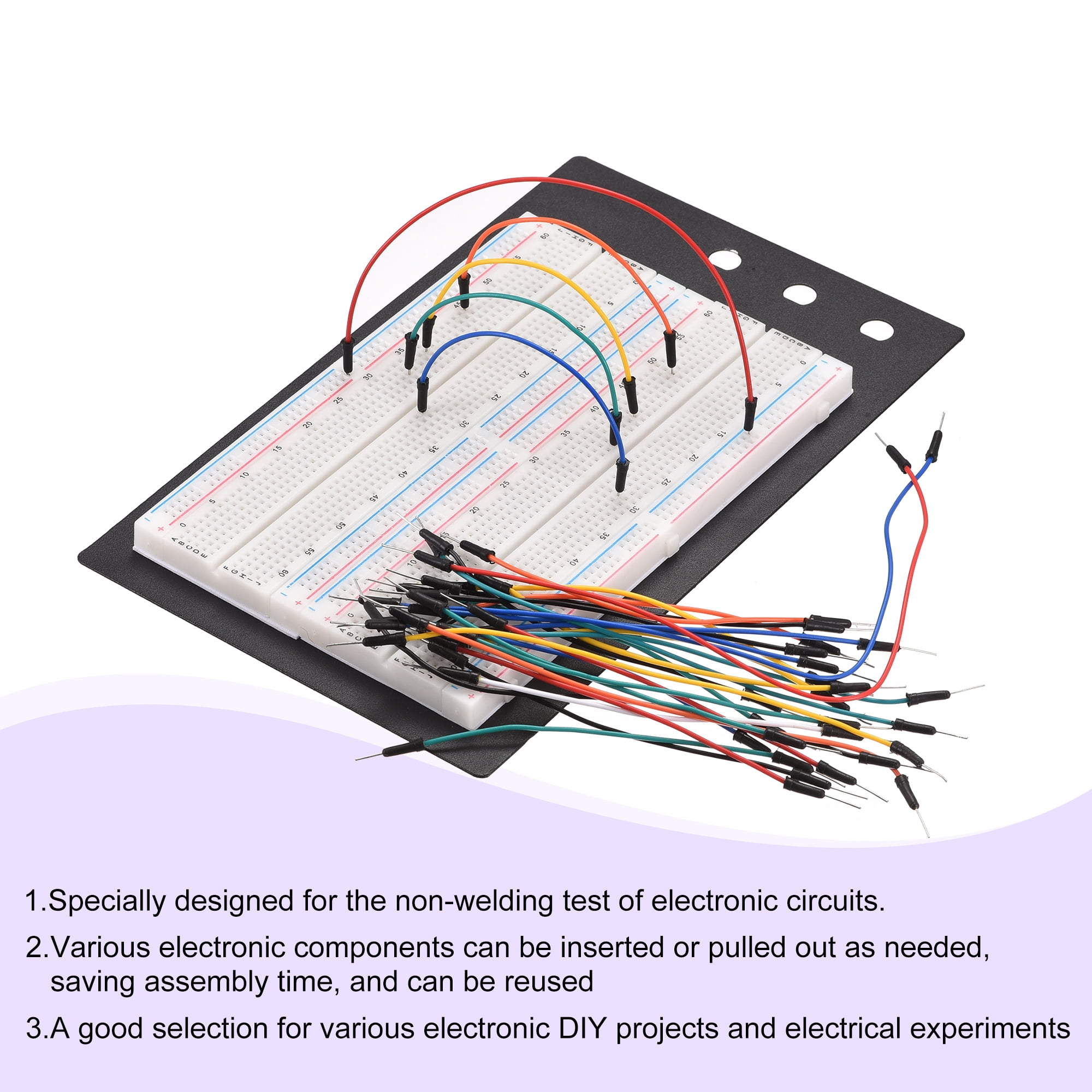 Uxcell Breadboards Kit 1660 Point Solderless Breadboards Set for Shield and Testing 1 set