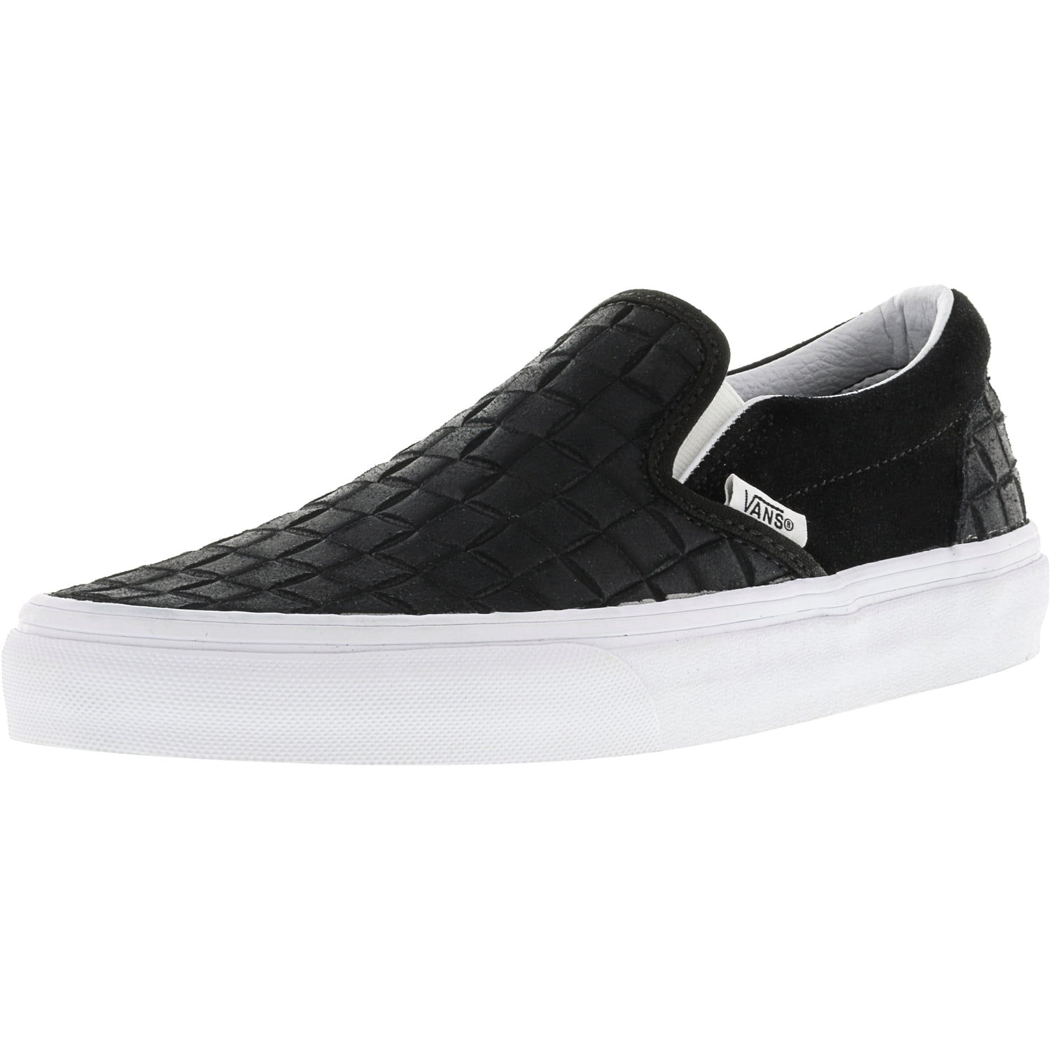 Vans Classic Slip-On Suede Checkers Black Ankle-High Skateboarding Shoe ...