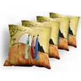 thumbnail image 5 of Ambesonne African Throw Pillow Cover 4 Pack, Tribe Facing Sunrise, 16", Multicolor, 5 of 7