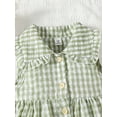 thumbnail image 4 of 5T Baby Girls Dress Toddler Girls Summer Sleeveless Dress 5T Girls Plaid Dress Green, 4 of 6