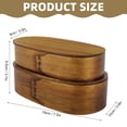 thumbnail image 2 of Japanese Wooden Lunch Box – Leakproof & Stackable Oval Container for Adults, Eco-friendly, Portable, Reusable Bento Box for Work, Picnic, and More, O, 2 of 4