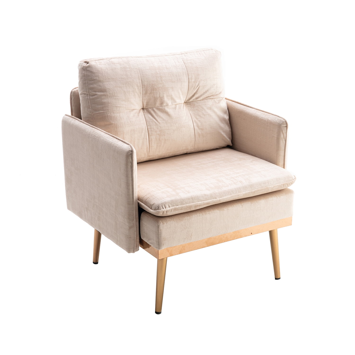 Kepooman Contemporary Lounge Chair, Leisure Sofa Chair with Armrests for Living Room, Bedroom, White Kepooman Contemporary Lounge Chair, Leisure Sofa Chair with Armrests for Living Room, Bedroom, White