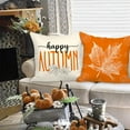 thumbnail image 4 of Orange 20x20 Throw Fall Pillow Covers Set of 4, Maple Leaf Pumpkin Decorative Holiday 20 x 20 Autumn Cushion Covers Thanksgiving Pillow Case for Indoor Home Bedroom Couch Sofa Decor, 4 of 6