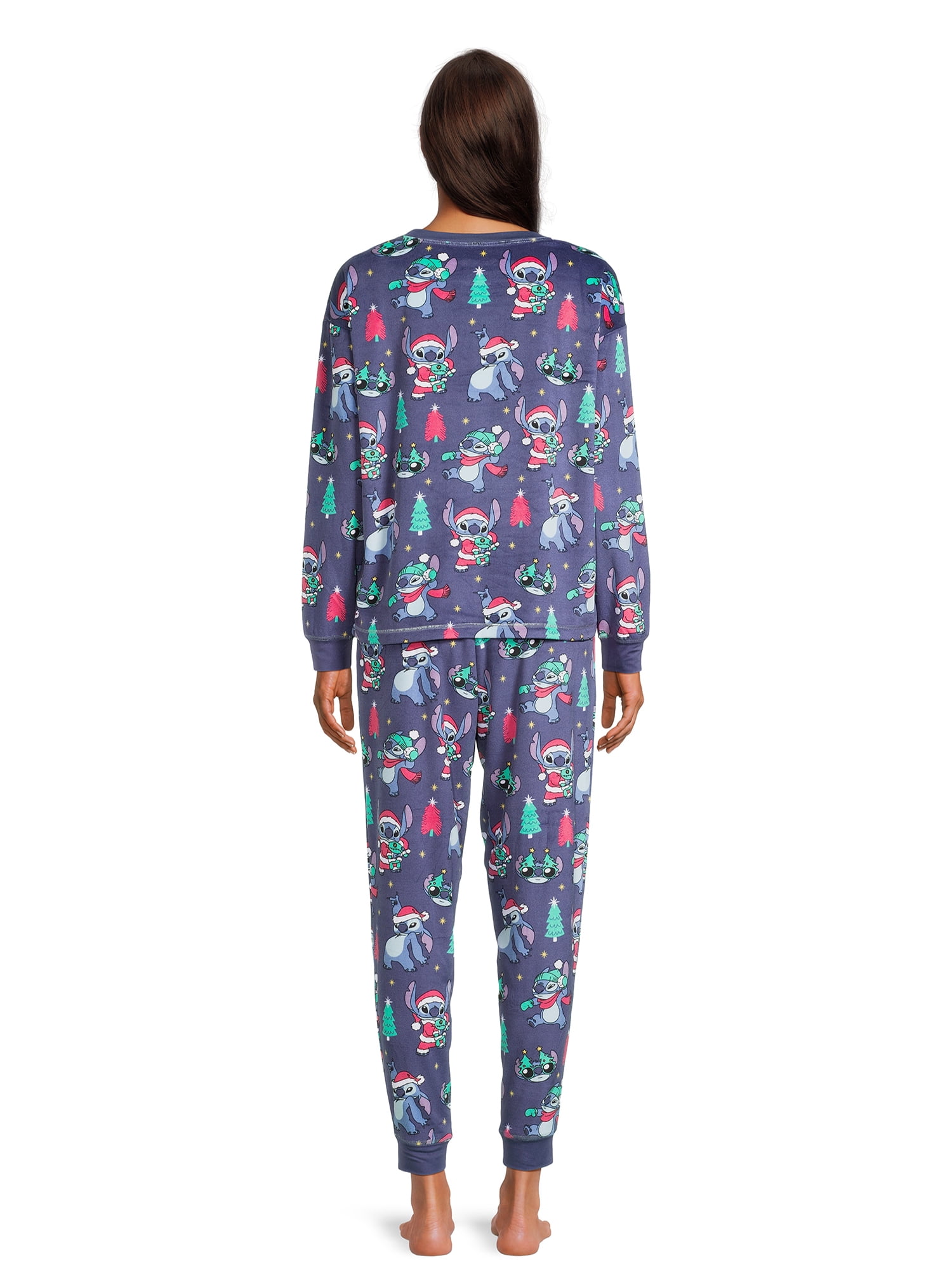 Stitch Women's Christmas Top and Pants Pajama Set, 2-Piece, Sizes S-3X