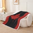 thumbnail image 2 of Erosebridal Red Maple Leaf Fleece Blanket 90x90,Canadian Flag Sherpa Blanket,Vintage Bedroom Decor,Ultra Soft, 2 of 6