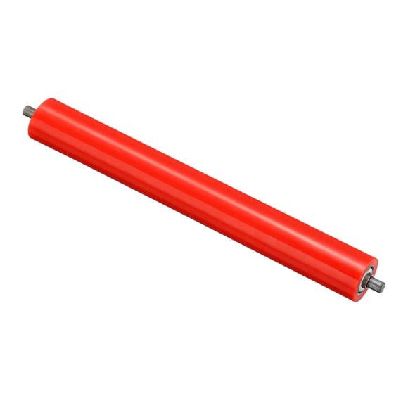 Uxcell Polyurethane Stainless Steel Coated Conveyor Roller 2" Diameter 16" Length, Red 1 Pack