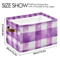 thumbnail image 4 of Yayeee 2 Pack Canvas Storage Basket with Handles for Shelves Fabric Bins Closet Organizer, Purple and White Pattern, 4 of 8