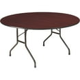 thumbnail image 2 of Iceberg OfficeWorks Wood Folding Table, 60" dia x 29"h, Mahogany Top, Gray Base, 2 of 3