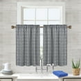 thumbnail image 1 of Haperlare Farmhouse Kitchen Curtains 36 inch Length Short Boho Linen Blackout Curtains for Small Window Bathroom Cafe Basement, Black, 2 Panels, 1 of 9