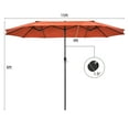 thumbnail image 4 of Patiojoy Parasol de Patio Double Face de 15 Pi, Parasol de Marché Extra-Grand pour l'Extérieur, Orange, 4 of 7