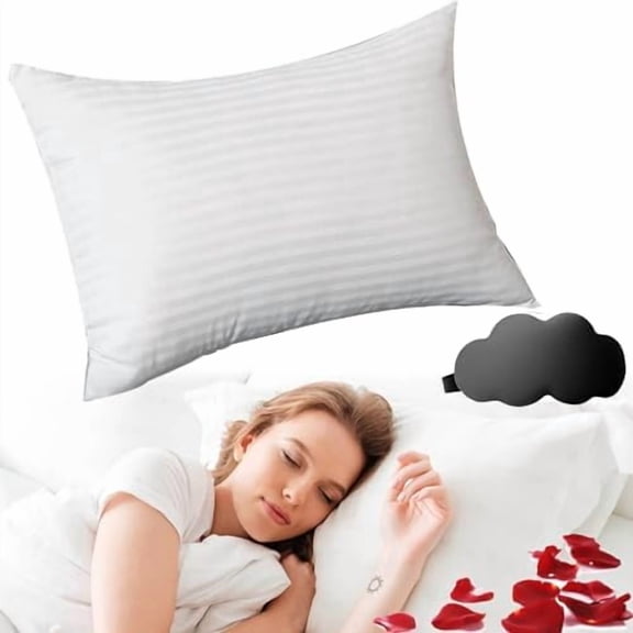 Kuyami Hotel Pillow, Standard Size Bed Pillow, Suitable for Side, Back, or Stomach Sleepers, Breathable, Soft, Fluffy, and Cooling.
