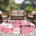 thumbnail image 4 of Pink White Round Area Rug 8Ft Washable Large Circle Rugs for Living Room Dorm, Modern Abstract Art Botanical Non-Slip Carpet Floor Mats Indoor Outdoor Carpet Runner Aesthetic Home Decor, 4 of 8