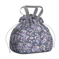 Pioneer Flower Floral Print Pattern Drawstring Lunch Bag Women - Drawstring Lunch Bag Insulated for Work Office - Stain-Resistant Large Lunchbags for Women with Multi-Pockets