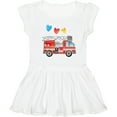 thumbnail image 3 of Inktastic Valentine's Day Fire Truck with Hearts Girls Toddler Dress, 3 of 5
