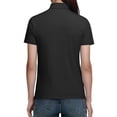 thumbnail image 2 of Womens Polo Shirt Short Sleeve Black Stretch Nylon Spandex Fitted Ribbed Casual Golf Work Shirt Lightweight Breathable,Size 4XL, 2 of 6