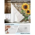 thumbnail image 3 of No Hook Cloth Fabric Shower Curtain with Snap in Liner, Yellow Sunflower Waterproof Shower Curtains Set with See Through Top Window, Butterfly Sunshine Brown Farmhouse Wood Bath Curtains 36"x72", 3 of 6