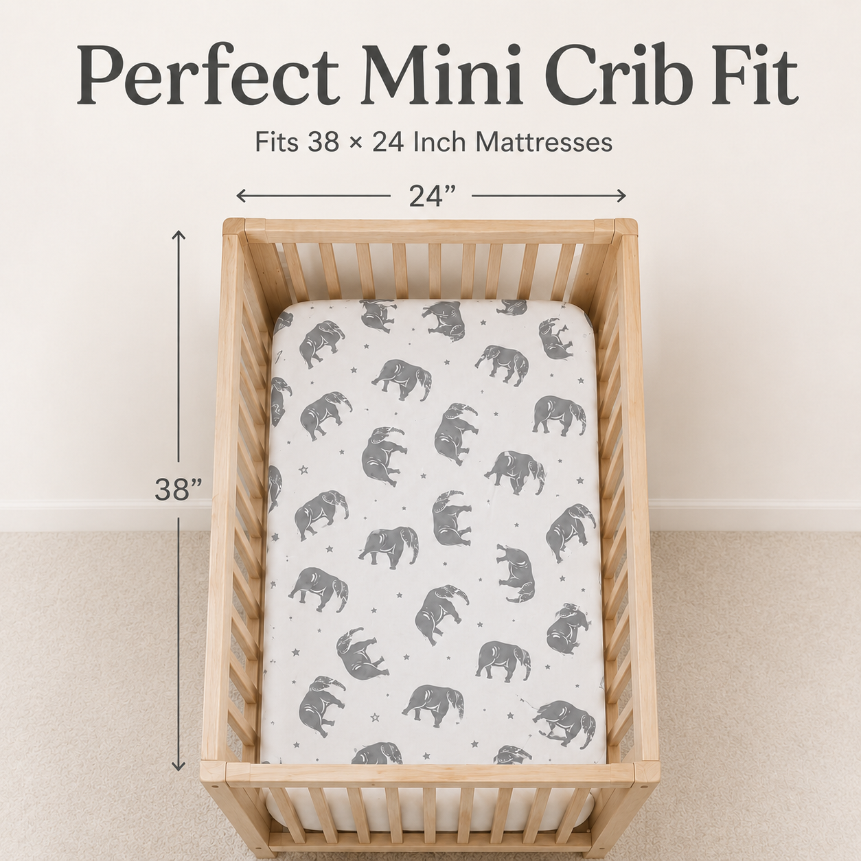 Bublo Baby Mini Crib Sheets, 100% Cotton Jersey, 2-Pack photo 3