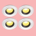 thumbnail image 2 of Recessed Ceiling Fan Spot Lighting Trim White Urethane Decorative Concentric Medallion Foam 6.5" ID x 10.13" OD Water resistant Lightweight Light Rosettes Renovators Supply Pack of 4, 2 of 7