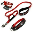 thumbnail image 1 of XTRM Dog Leash Collar Set - Heavy Duty Patented Lock, Padded Collar Polyester Long Dog Leashes with Reflective Sports Grip Handle, Dog Poop Dispenser for Small Medium Large Dogs - S,Fiery Red, 1 of 6