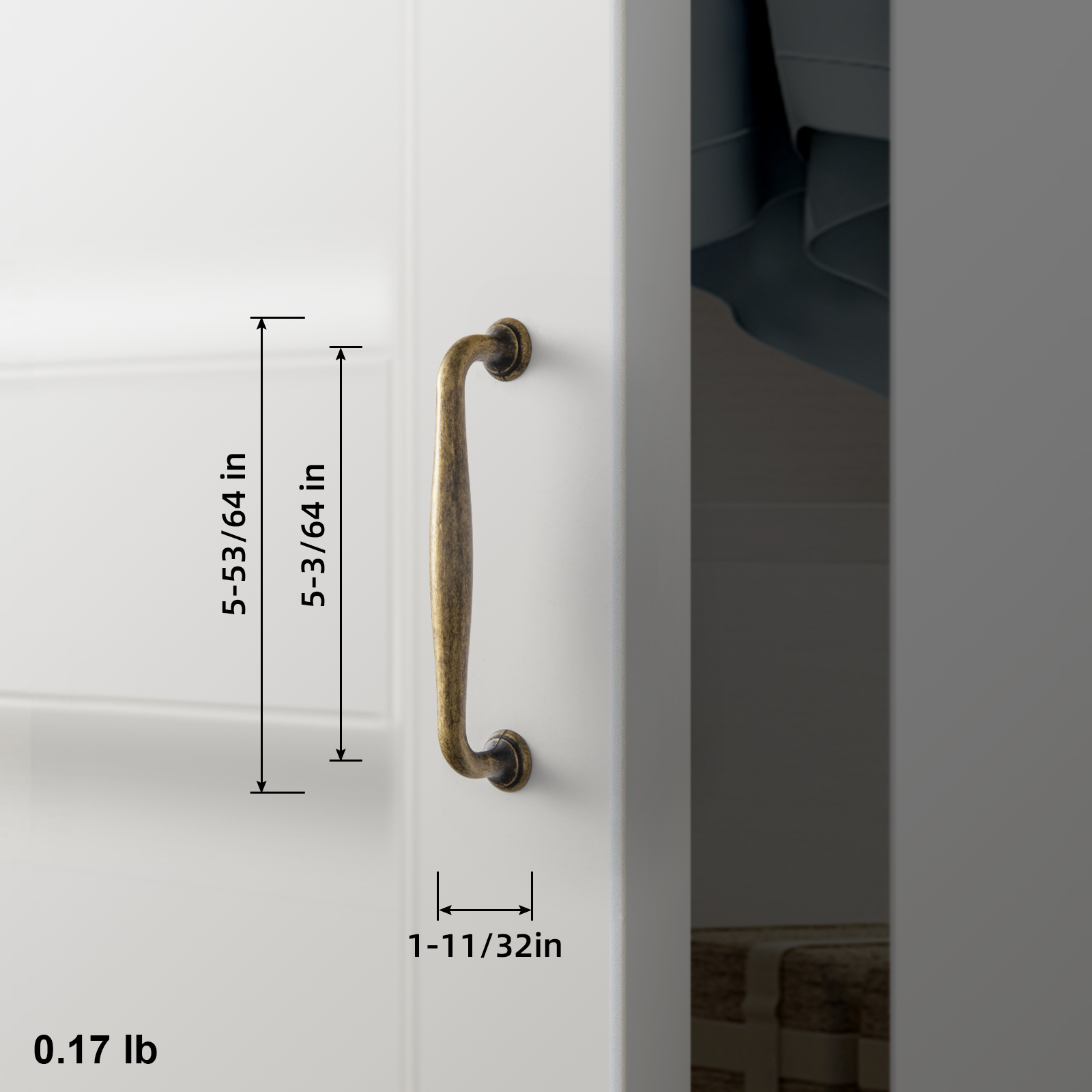 Goo-Ki 12 Pack 5'' Center to Center Vintage Antique Brass Cabinet Pulls, Sleek Zinc Alloy Cabinet Handles for Classic Furniture Drawer Hardware