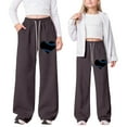 thumbnail image 2 of Girl's Leopard Sweatpants Valentine Pants Mid Waist Straight Leg Y2K Joggers Pants Girls Wide Leg Sweatpants Brown2 11 Y-12 Y, 2 of 4