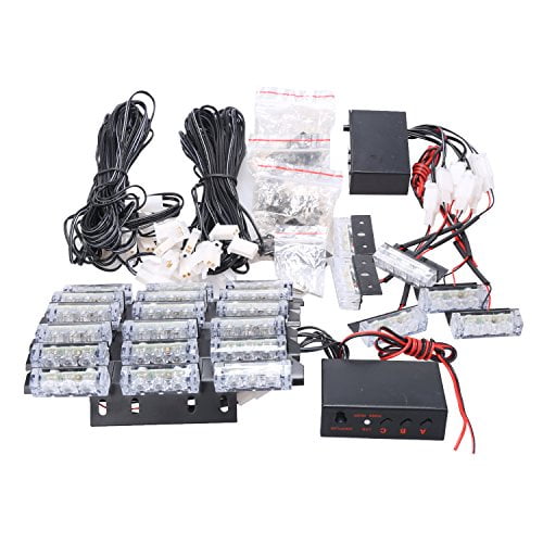 XKTTSUEERCRR 54 LED Emergency Vehicle Strobe Lights Bars Warning Deck Dash Grille Amber//White