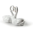 thumbnail image 2 of LLADR Swan Couple White Heart Glossy White Porcelain Figurine. Heart-Shaped Porcelain Swan Figurine., 2 of 4