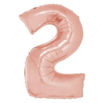 Funny Fashion Number 2 Solid Helium Quality Rose Gold 40" Graduation Number Foil Jumbo Shape Balloon