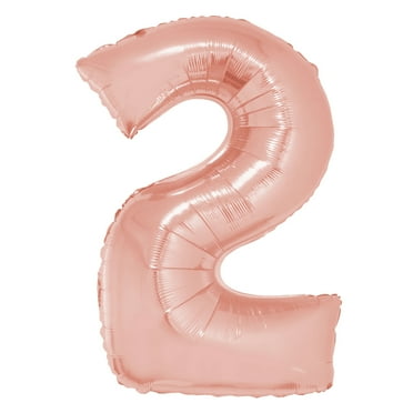 Funny Fashion Number 2 Solid Helium Quality Rose Gold 40" Graduation Number Foil Jumbo Shape Balloon