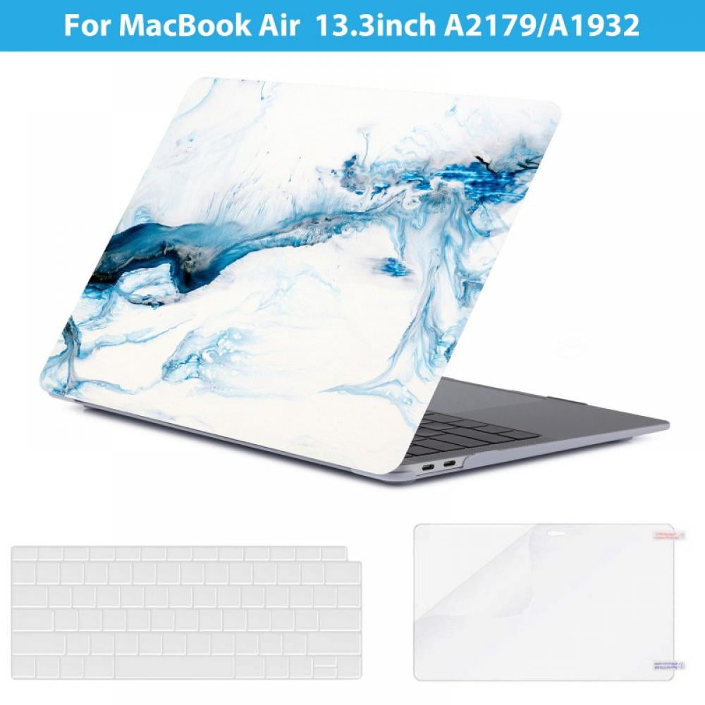 2-Pack Clear/Black TPU Soft Protector For MacBook Air 2018 . 13.3 inch A1932 