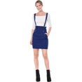 thumbnail image 3 of Falda de tirantes Rectos Allegra K Día de San Patricio de cintura Alta para Mujer Azul real, 3 of 6