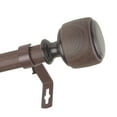 thumbnail image 3 of 1" Dia Faux Wood Curtain Rod 66-120 inch with Avantika Finials - Dark Walnut, 3 of 3