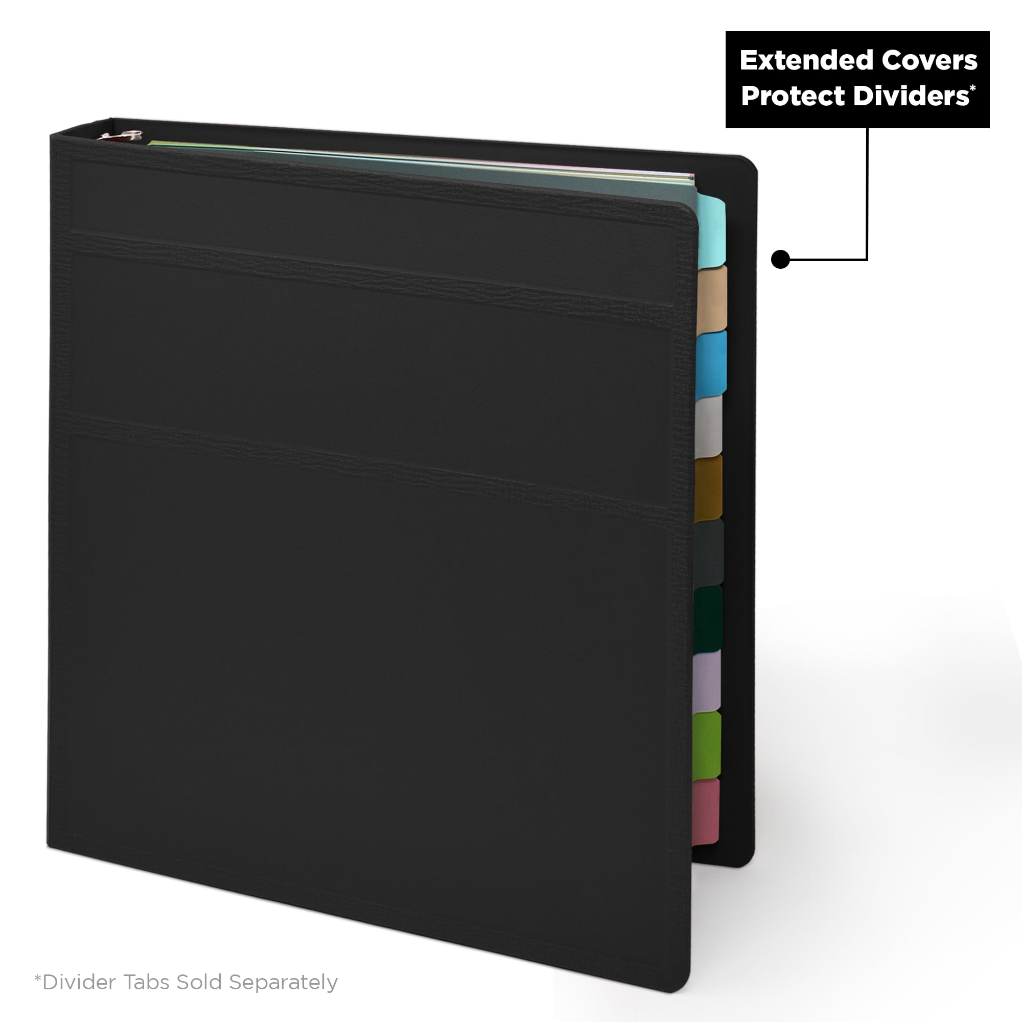 Carstens 1.5- Inch Heavy Duty 3-Ring Binder - Side Opening, Black