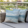 thumbnail image 5 of Outdoor Pillow Covers Summer Ocean Beach Ombre Waterproof Pillow Cases 24x24 Set of 2, Vintage Oil Painting Throw Pillow Cover Pillowcase for Patio Balcony Couch Garden, 5 of 9