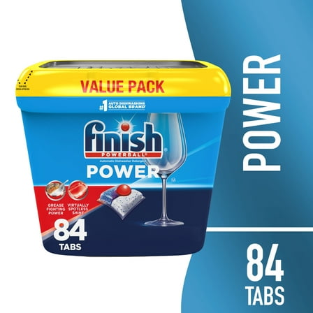 Finish Power Dishwasher Pods, No Pre-Rinse Dishwasher Detergent Tabs Soap, Deep Clean, 84 Count