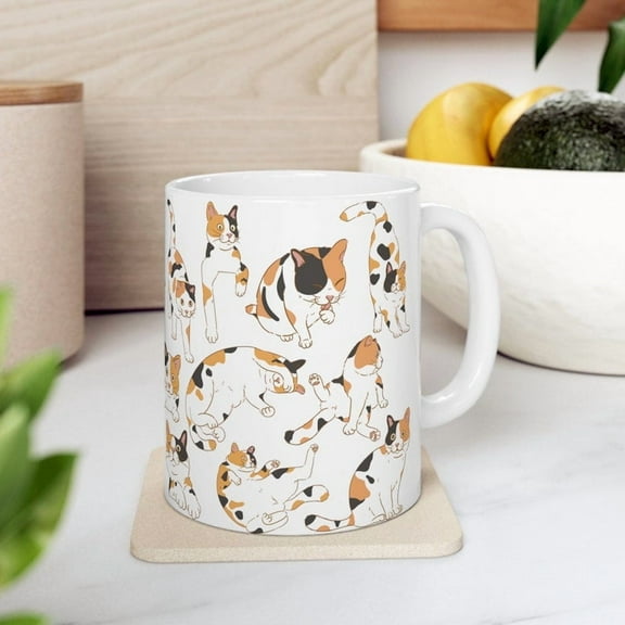 Funny Calico Cat Mug 11oz Cat Ceramic Coffee Mugs Calico Cat Gifts Cat Lover Gift Cat Coffee Mug Cat Dad Mug Cat Mom Cup Funny Cat Mug for Novelty Birthday Christmas Anniversary