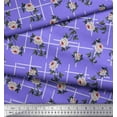 thumbnail image 2 of Soimoi Silk Fabric Leaves & Rose Floral Print Fabric by the Yard 42 Inch Wide, 2 of 3
